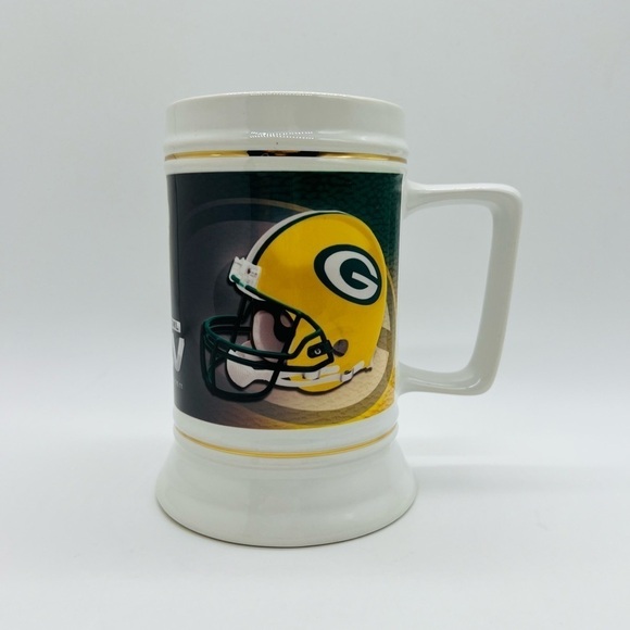 SUPER BOWL XLV STEELERS VS GREEN BAY PACKERS 2011 LARGE BEER MUG - Picture 2 of 12